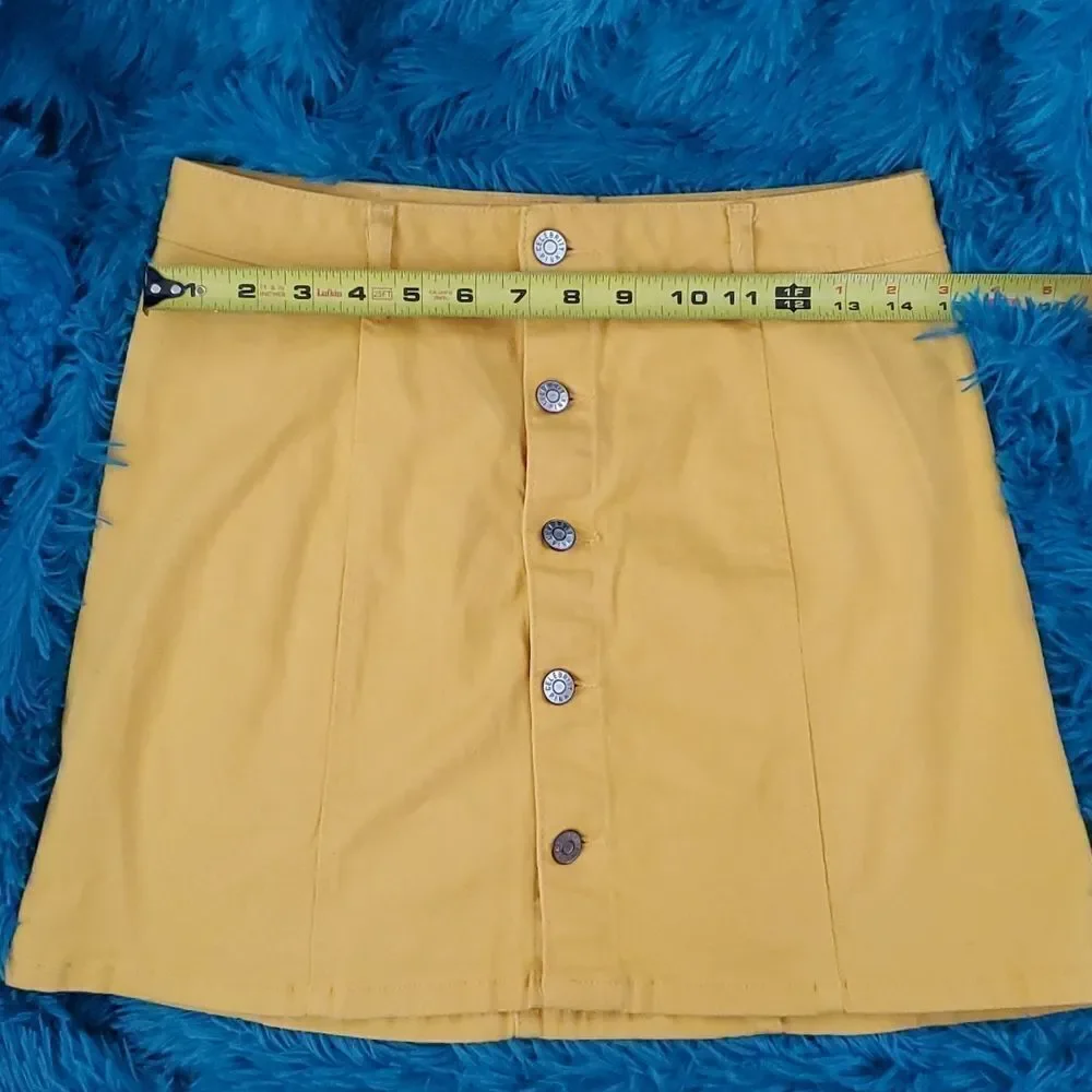 Celebrity Pink Button Down Golden Yellow Skirt